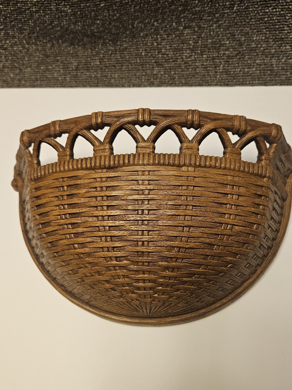 Woven Half-Moon Wall Basket - Brown
